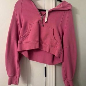 lululemon athletica Cropped Half-Zip Hoodie in Rose Pink WORN ONCE